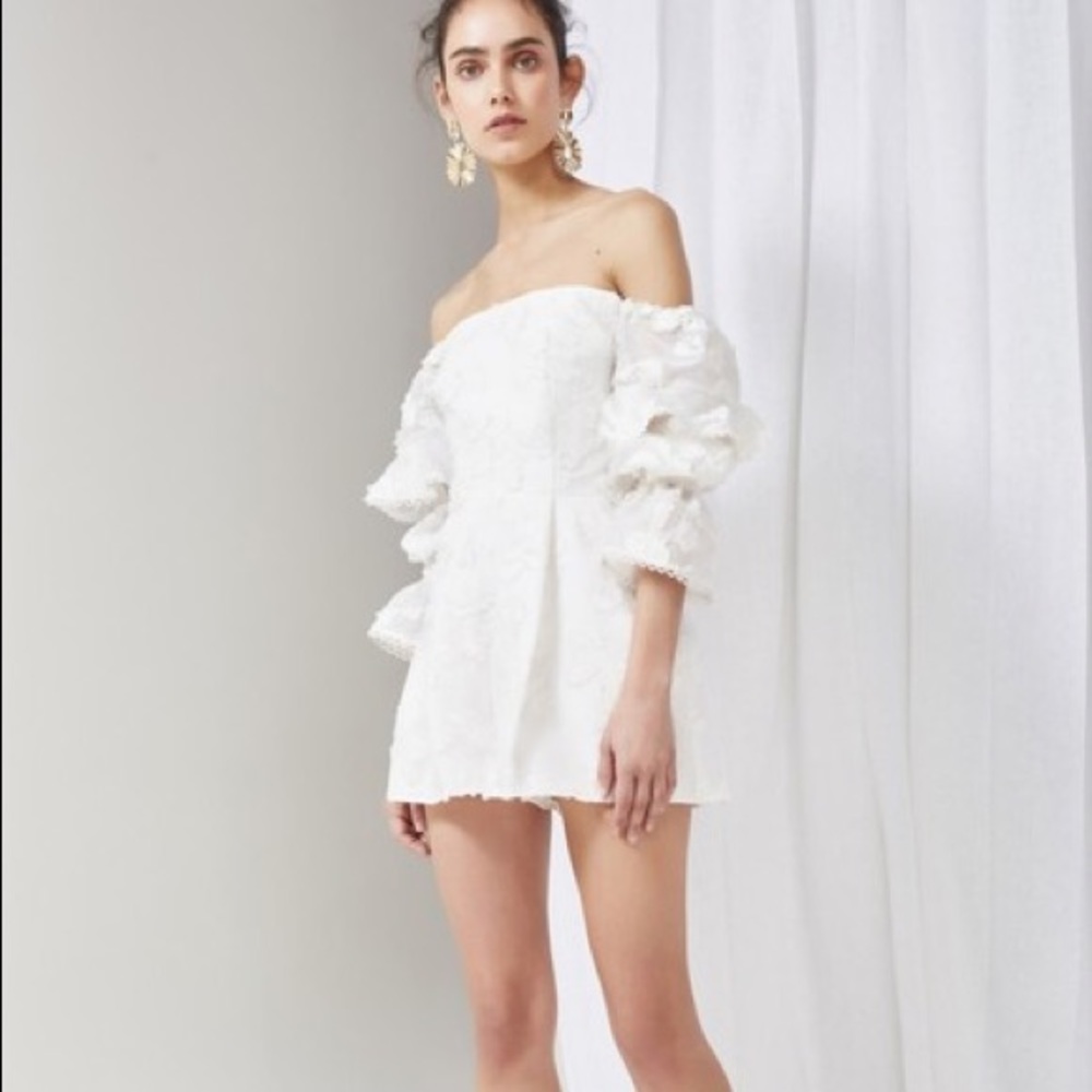 Keepsake The Label White Floral Puff Sleeve Playsuit